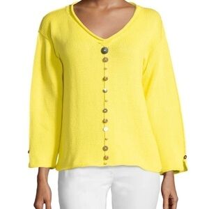 Neon Buddha Yellow Button-Up Sweater